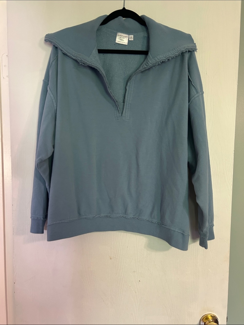 torrid Dusty Blue V-Neck Oversized Pullover Sweater